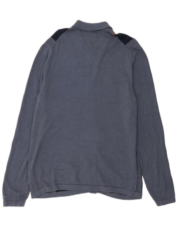 Marks & Spencer Cárdigan para hombre de algodón a rayas azules grandes