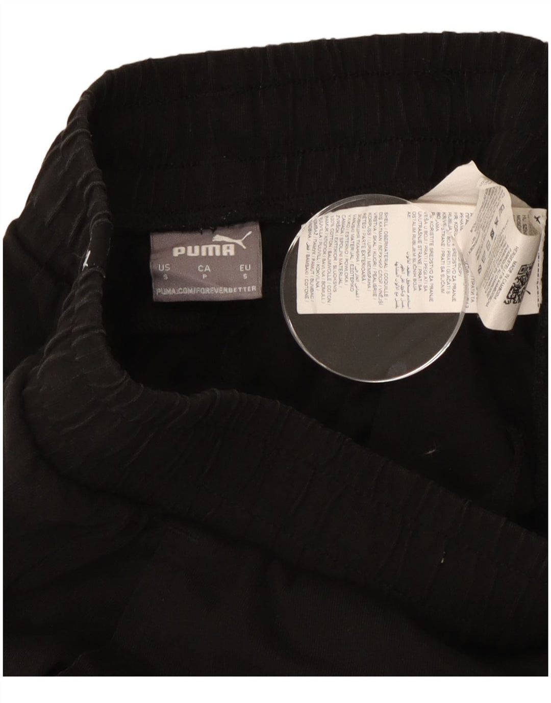 Puma Pantalones cortos deportivos para hombre pequeños de algodón negro