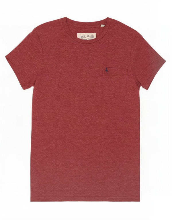 Camiseta Jack Wills para hombre Top mediano de algodón moteado rojo