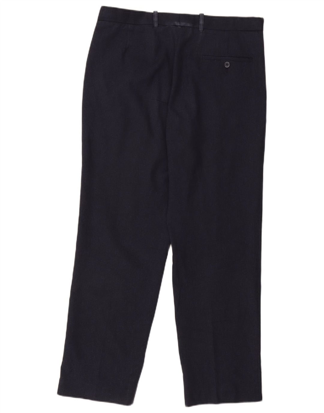 Marks & Spencer Pantalón de traje de corte regular para hombre W34 L31 Poliéster azul marino