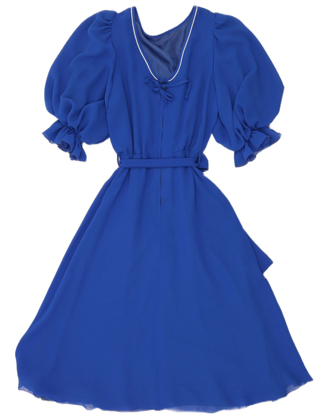 Vestido vintage para mujer IT 40 Poliéster azul pequeño
