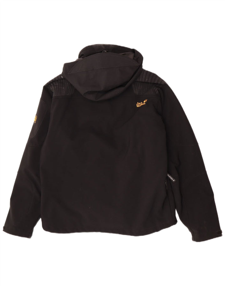 Jack Wolfskin Chaqueta cortavientos con capucha para hombre UK 40/42 Grande Poliéster negro