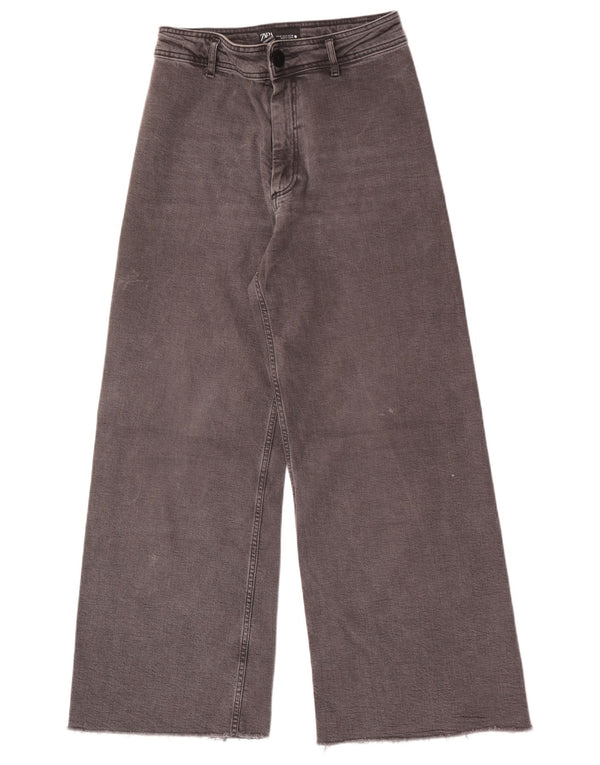 Zara Jeans The Marine De Cintura Alta Y Pierna Ancha para Mujer EU 40 Medium W30 L29 Gris