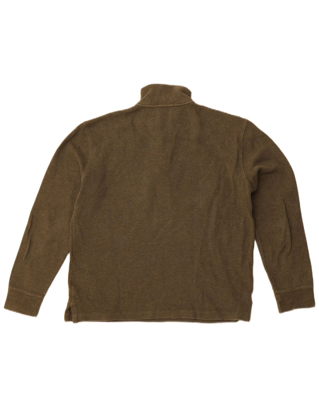 Polo Ralph Lauren - Sudadera con cuello y cremallera para hombre, talla pequeña, algodón caqui