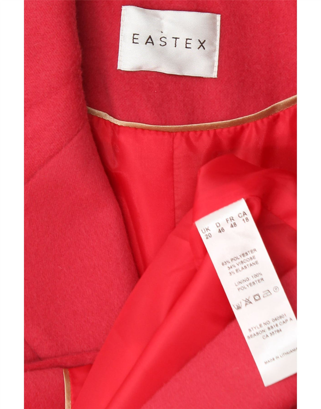 Eastex Chaqueta Blazer de 3 Botones para Mujer UK 20 2XL Poliéster Rosa