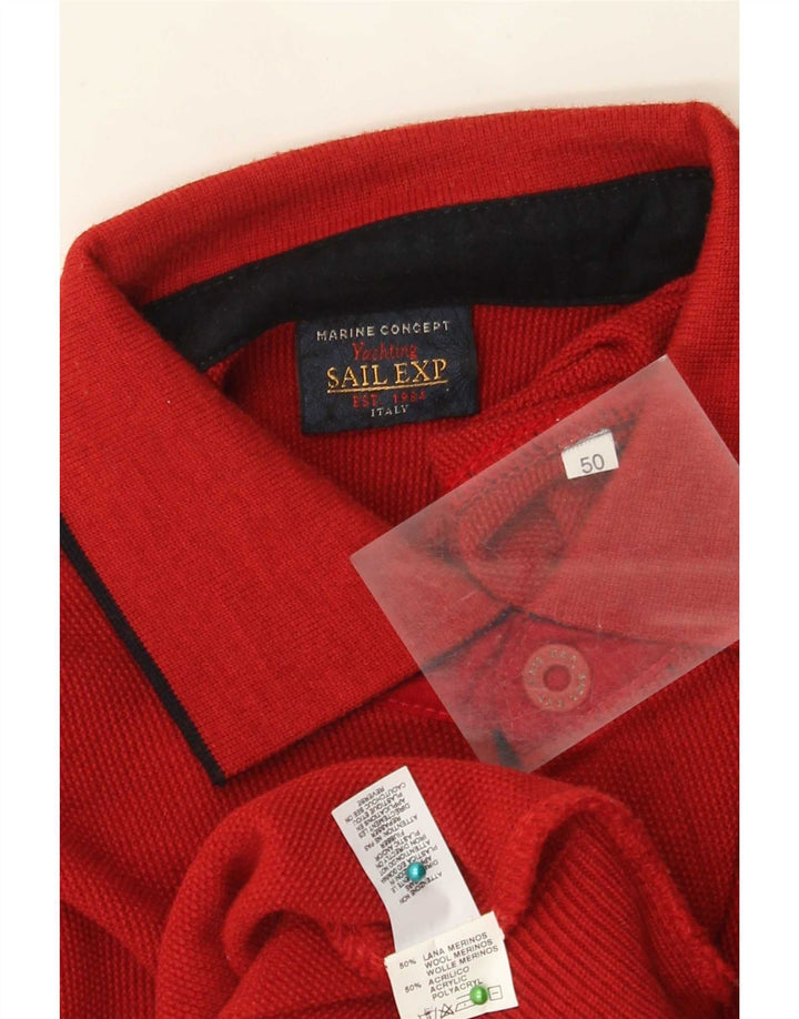 Sail Exp Jersey tipo polo para hombre IT 50 Lana roja mediana