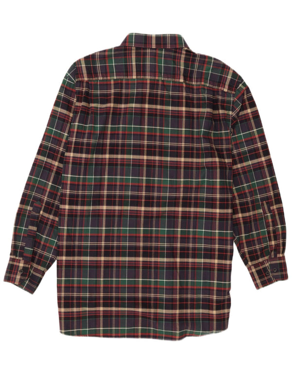 Walbusch Camisa de franela para hombre talla 41/42 grande algodón a cuadros multicolor