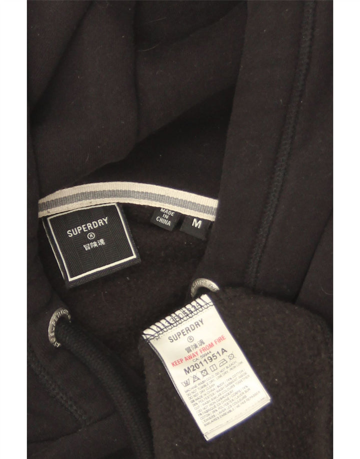 SUPERDRY Hombre Sudadera con capucha Jumper Medium Black Cotton