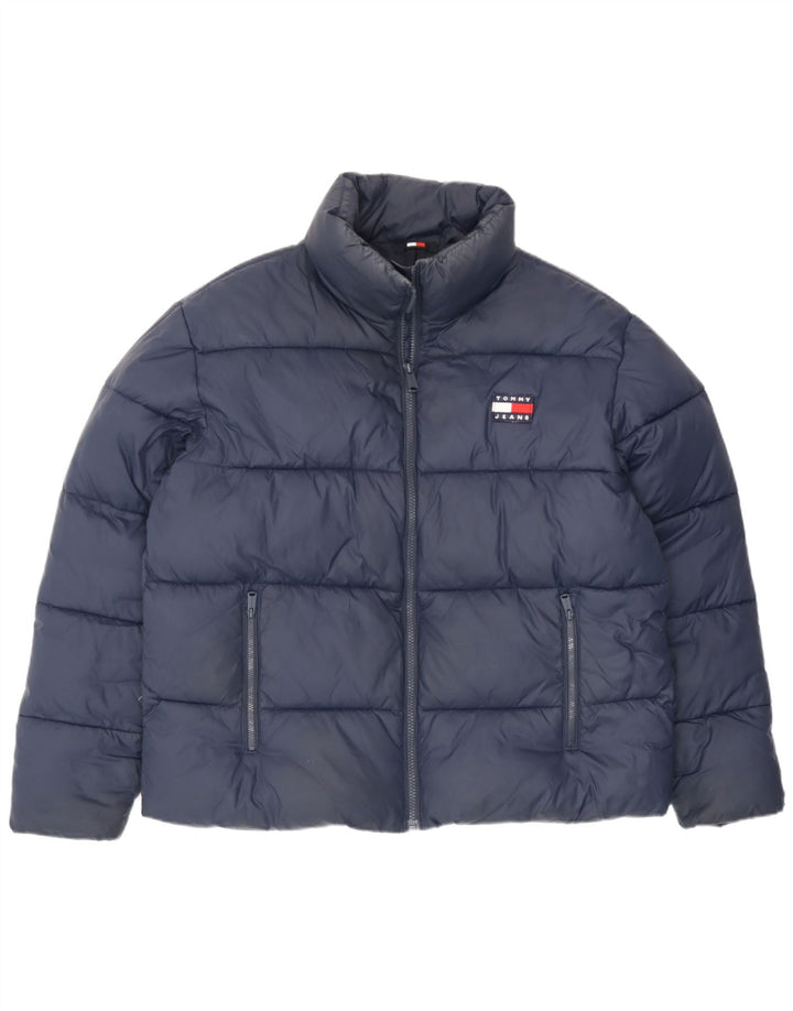 Tommy Hilfiger Chaqueta acolchada para mujer UK 44 Mediana Azul marino Poliamida