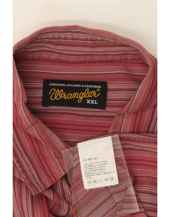 Wrangler Camisa De Hombre 2XL Algodón A Rayas Rojas