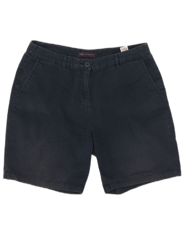 Marks & Spencer Pantalones cortos chinos para mujer UK 12 Medium W31 Algodón azul marino