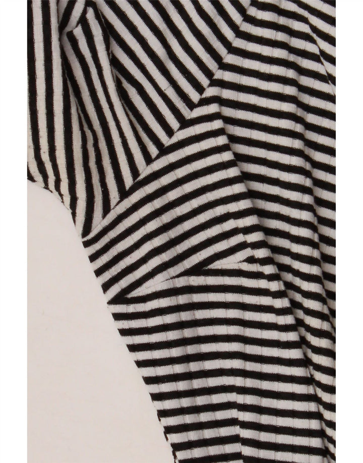 Topshop Vestido cruzado para mujer UK 10 Small Poliéster a rayas negras