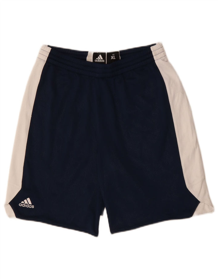 Adidas Pantalones cortos deportivos para niños 13-14 años XL Azul marino Colorblock Poliéster
