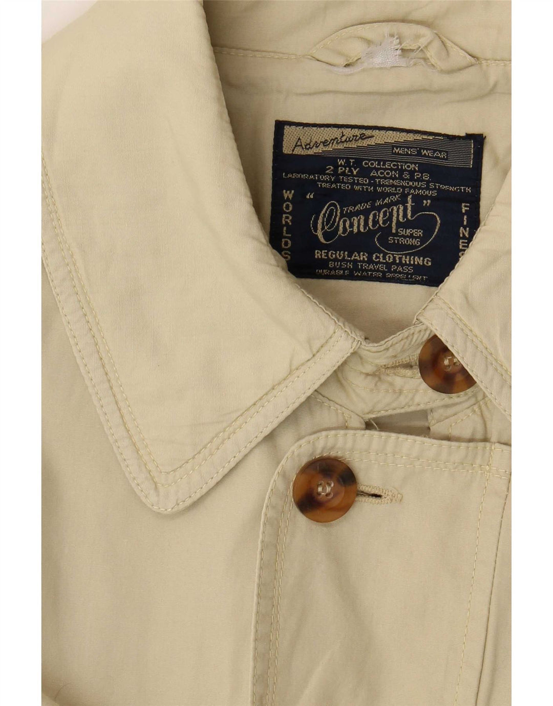 Vintage hombres chaqueta militar Reino Unido 38 medio beige