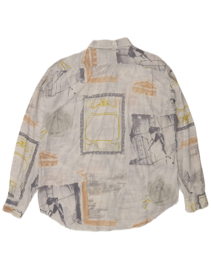 Camisa gráfica vintage para hombre Viscosa gris medio