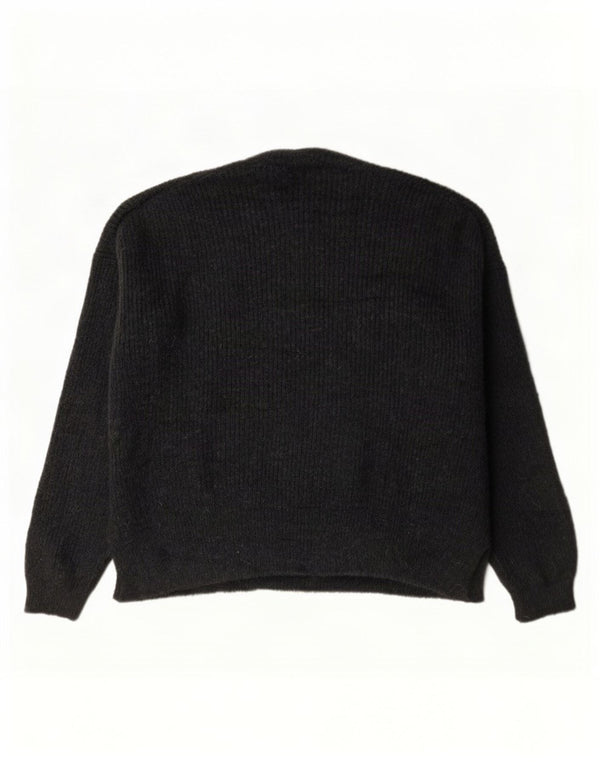 Zara Suéter De Cuello Redondo De Gran Tamaño para Mujer UK 46 Acrílico Gris Grande