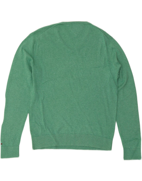 Tommy Hilfiger Jersey con Cuello en V para Hombre XL Algodón Verde
