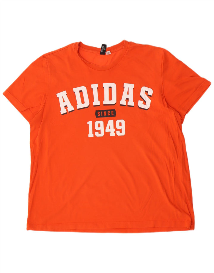 Adidas Camiseta gráfica para hombre Top 2XL Naranja