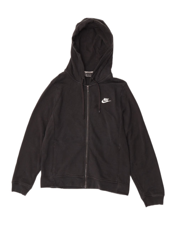 Nike - Sudadera con capucha y cremallera para mujer, talla 40, talla grande, algodón negro