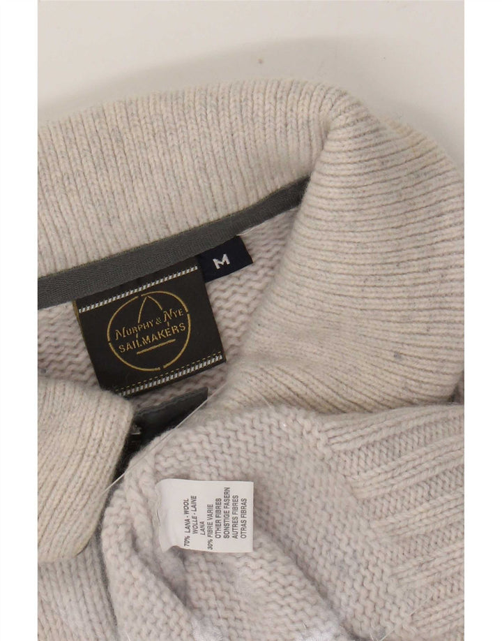 Murphy & Nye Jersey De Hombre Con Cuello Polo De Lana Color Block Gris Medio