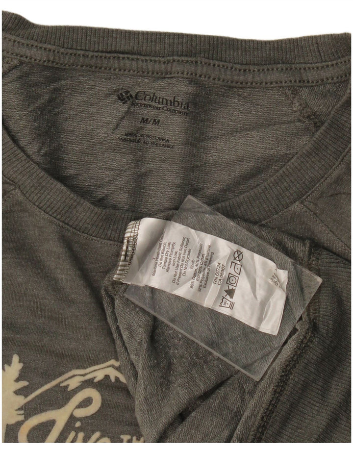 Columbia Sudadera Gráfica para Mujer Jersey UK 44 Algodón Gris Medio