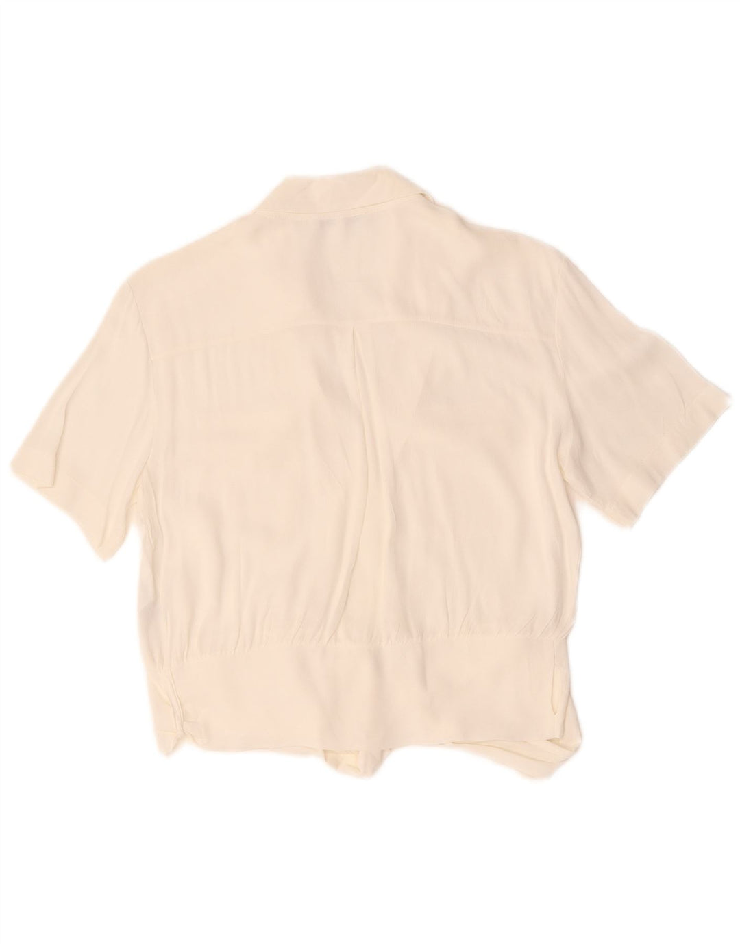 Patrizia Pepe Blusa de manga corta con lazo frontal para mujer IT 42 Medium White