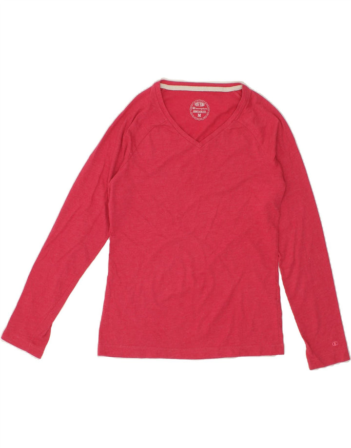 CHAMPION Womens Top Long Sleeve UK 12 Medium Pink Cotton Vintage Champion and Second-Hand Champion from Messina Hembry 