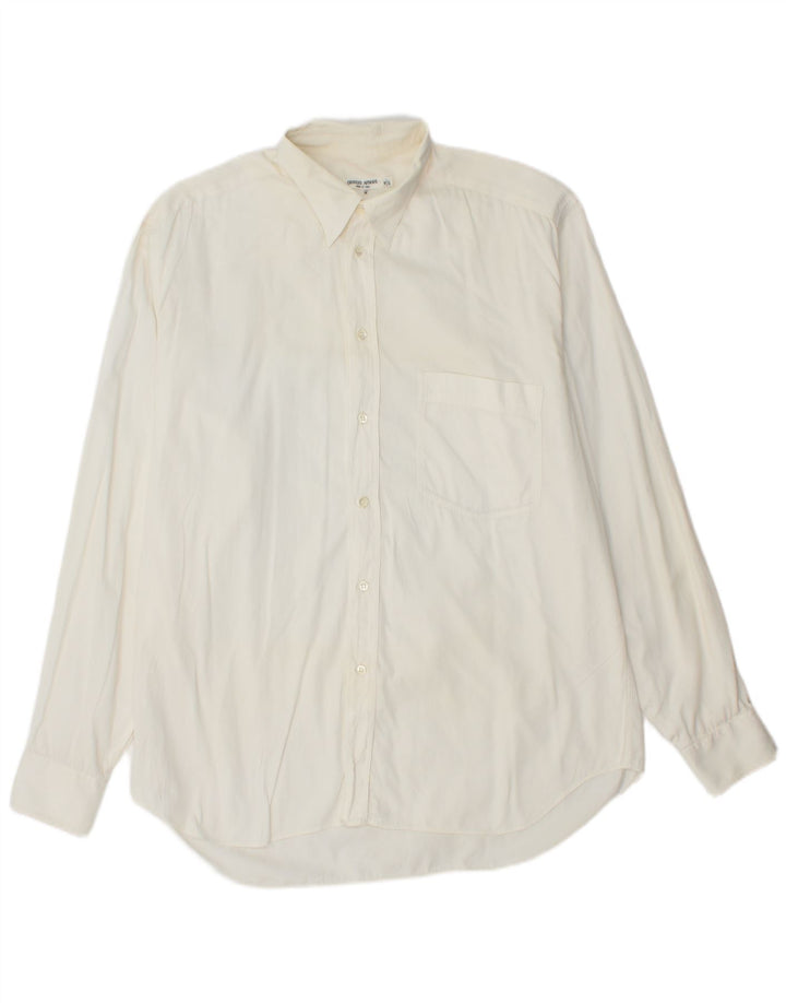 GIORGIO ARMANI Camisa para hombre Talla 16 41 Grande Blanco roto