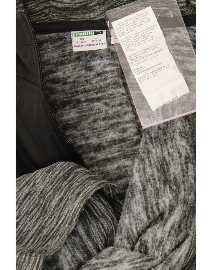 PUMA Sudadera con capucha y cremallera para niños 14-15 años Grande Gris Colorblock Poliéster