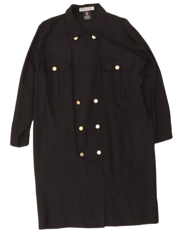 Fiorella Rubino Womens Double Breasted Shirt Dress UK 12 Medium Black
