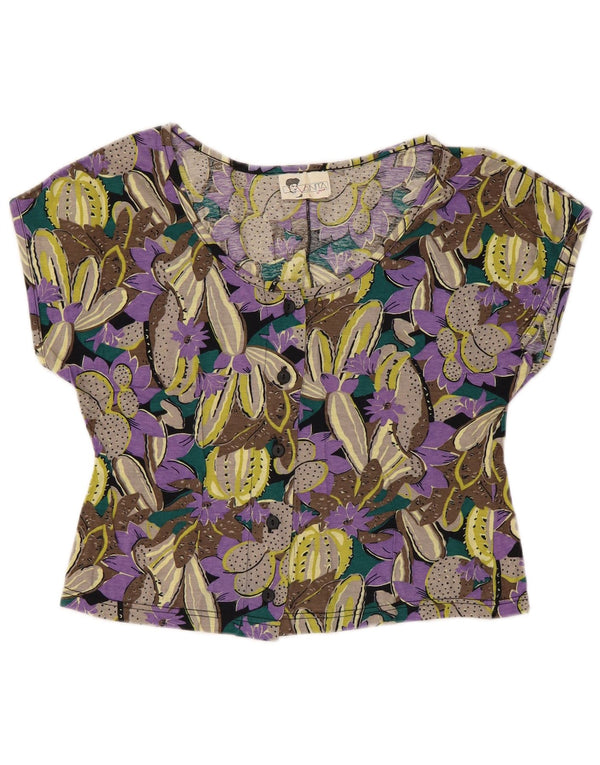 Vanita Blusa corta para mujer UK 44 Grande Multicolor Floral