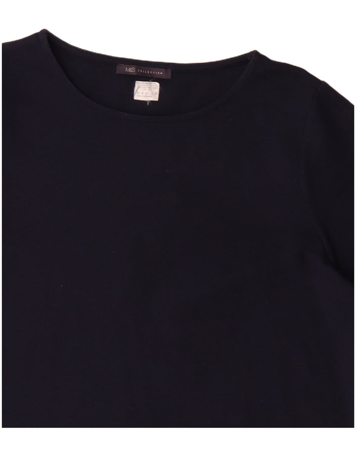 Marks & Spencer Vestido básico de manga 3/4 para mujer UK 46 Grande Azul marino Clásico