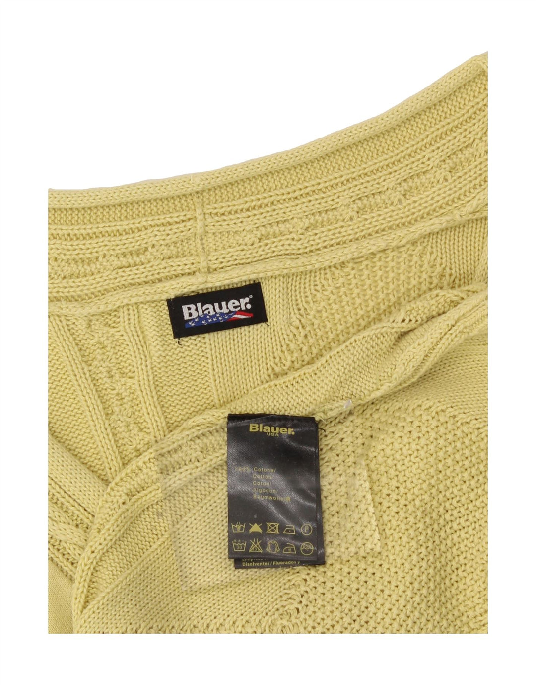 BLAUER Womens Cardigan Sweater UK 12 Medium Yellow Cotton Vintage Blauer and Second-Hand Blauer from Messina Hembry 