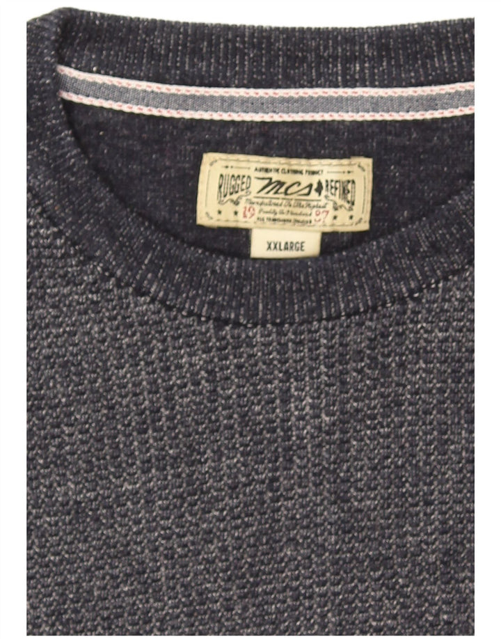 Marlboro Classics - Jersey de cuello redondo para hombre, talla 2XL, azul marino