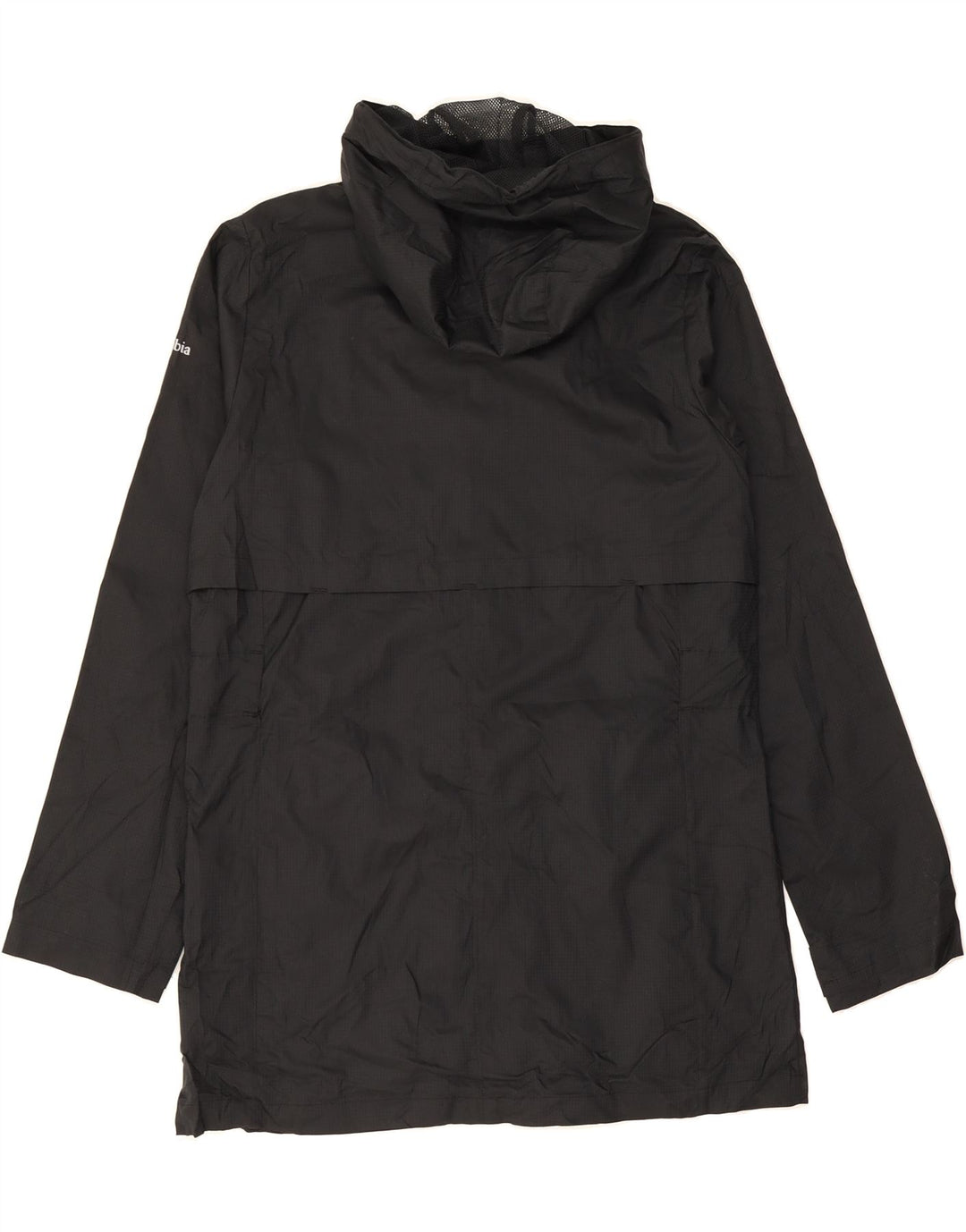 COLUMBIA Womens Hooded Raincoat UK 14 Medium Black Polyester Vintage Columbia and Second-Hand Columbia from Messina Hembry 