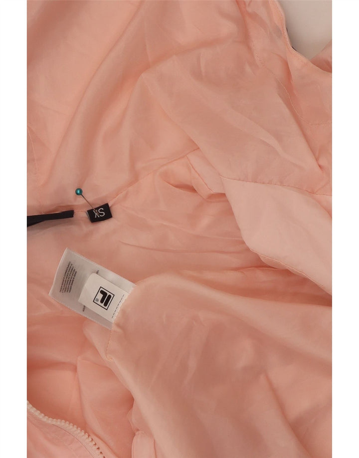 Fila Chaqueta impermeable extragrande con capucha para mujer UK 6 XS Poliéster rosa