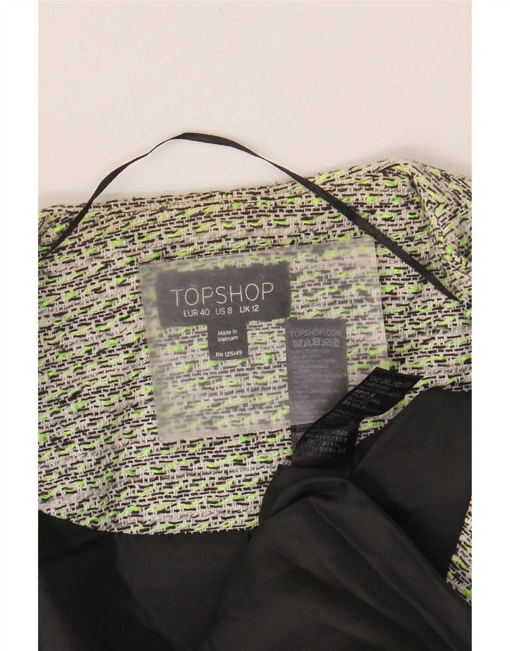 Topshop Chaqueta tipo blazer abierta para mujer UK 12 Algodón verde medio