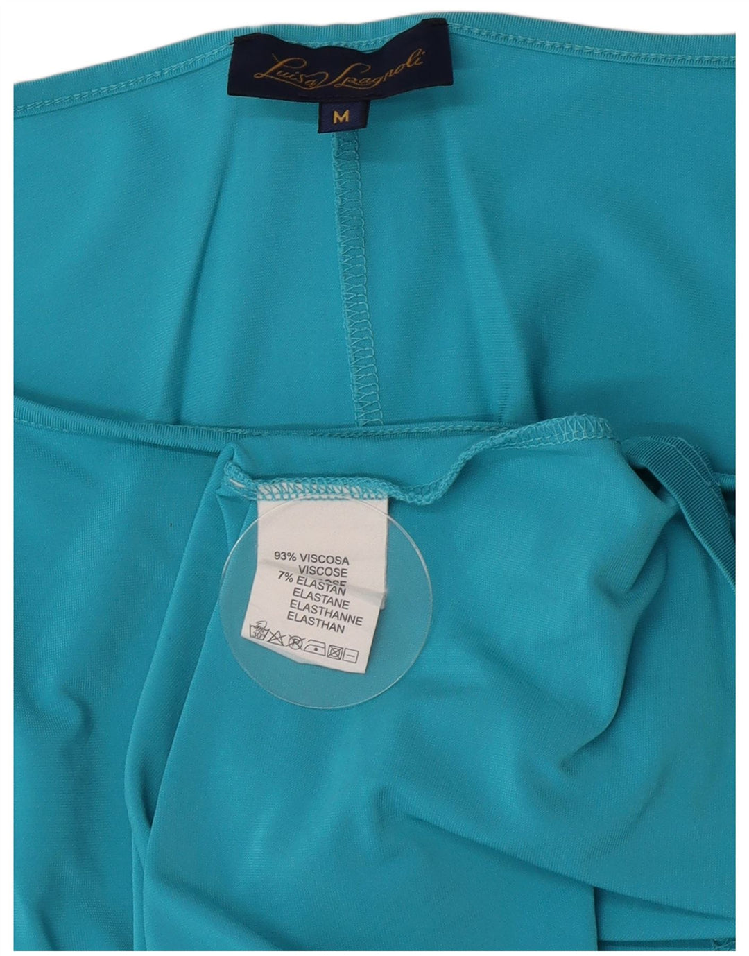 Luisa Spagnoli Blusa de manga 3/4 para mujer UK 42 Viscosa azul medio