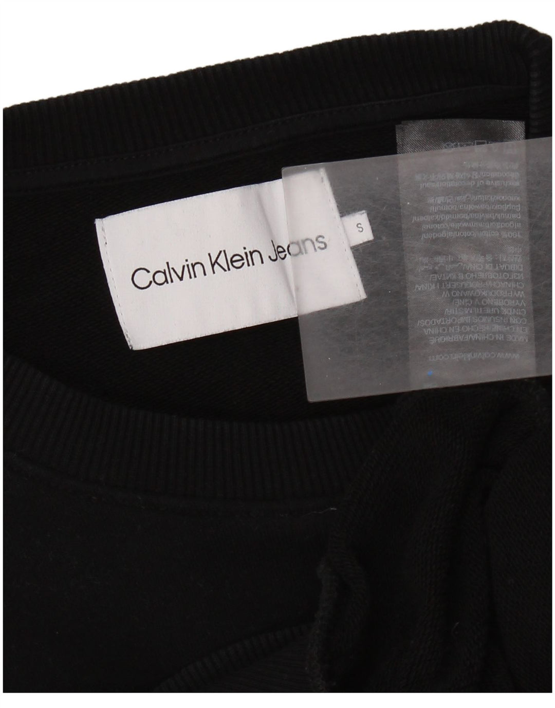 CALVIN KLEIN JEANS Sudadera corta para mujer Jersey UK 10 Small Black