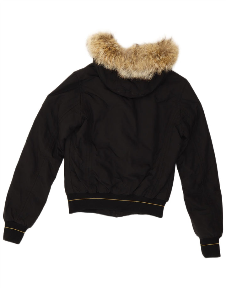 Refrigiwear Chaqueta bomber con capucha para mujer UK 10 Small Black Nylon