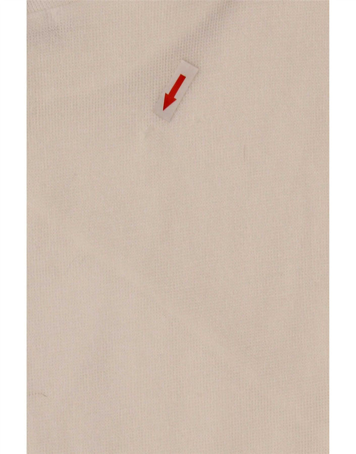 Zara Vestido recto de manga larga para mujer UK 44 Poliéster blanco mediano