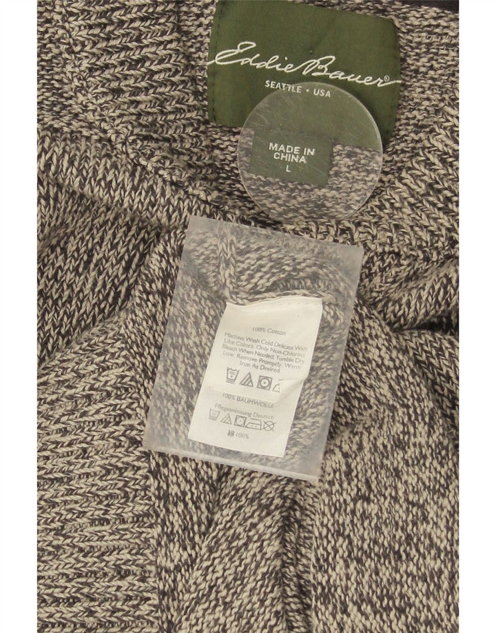 EDDIE BAUER Mens Crew Neck Jumper Sweater Large Grey Flecked Cotton Vintage Eddie Bauer and Second-Hand Eddie Bauer from Messina Hembry 