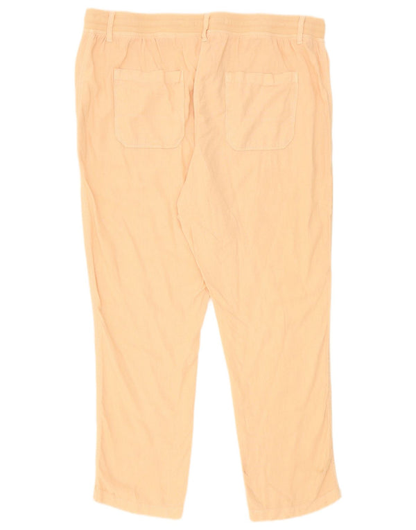 Marks & Spencer Pantalones informales ajustados para mujer UK 40 Large W36 L28 Lino rosa