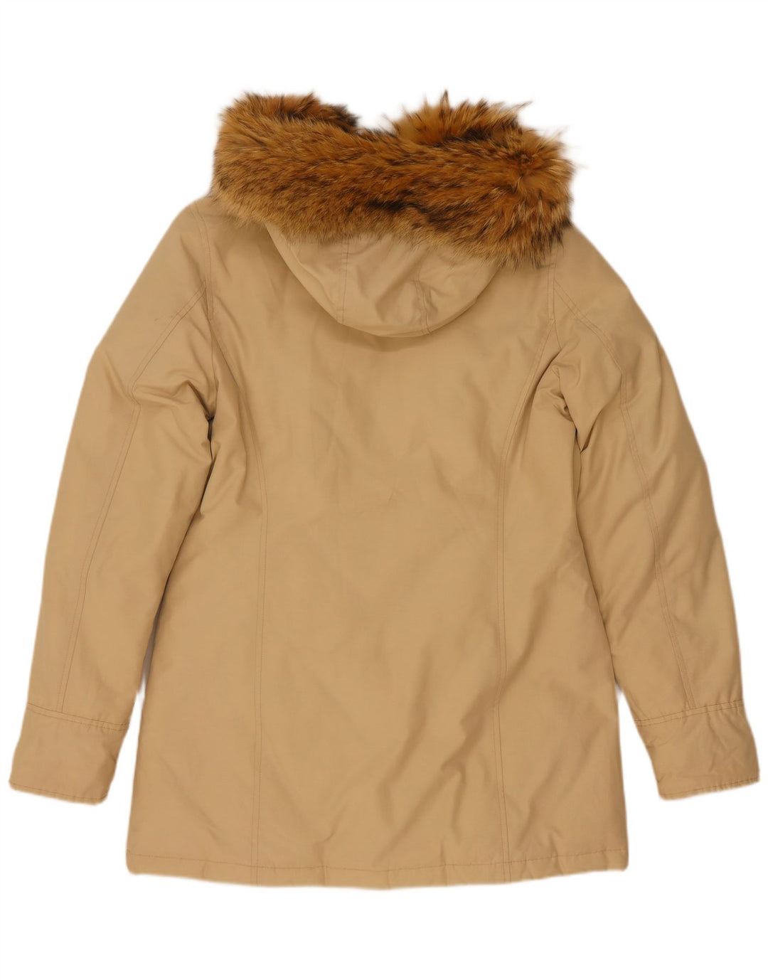 Woolrich Abrigo acolchado con capucha para mujer Reino Unido 44 Algodón beige medio