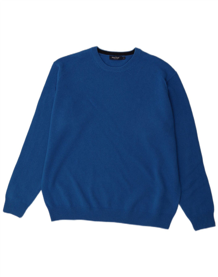 James Pringle Jersey de cuello redondo para hombre XL Lana azul