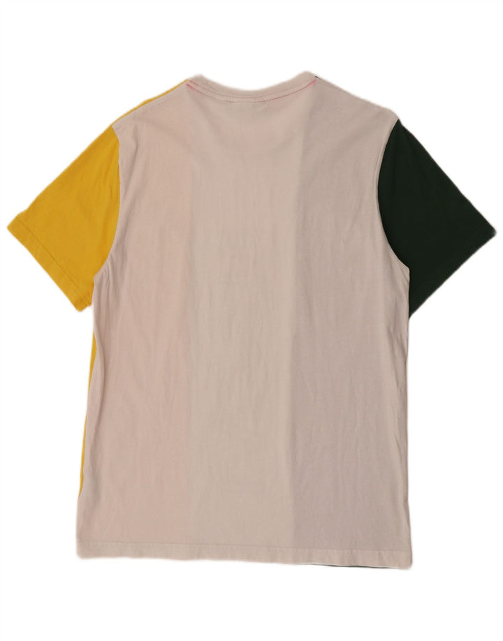 Lacoste Camiseta gráfica para hombre talla 5 grande bloque de color multicolor
