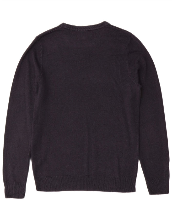 Marks & Spencer - Jersey de cuello redondo para hombre, talla pequeña, cachemira azul marino