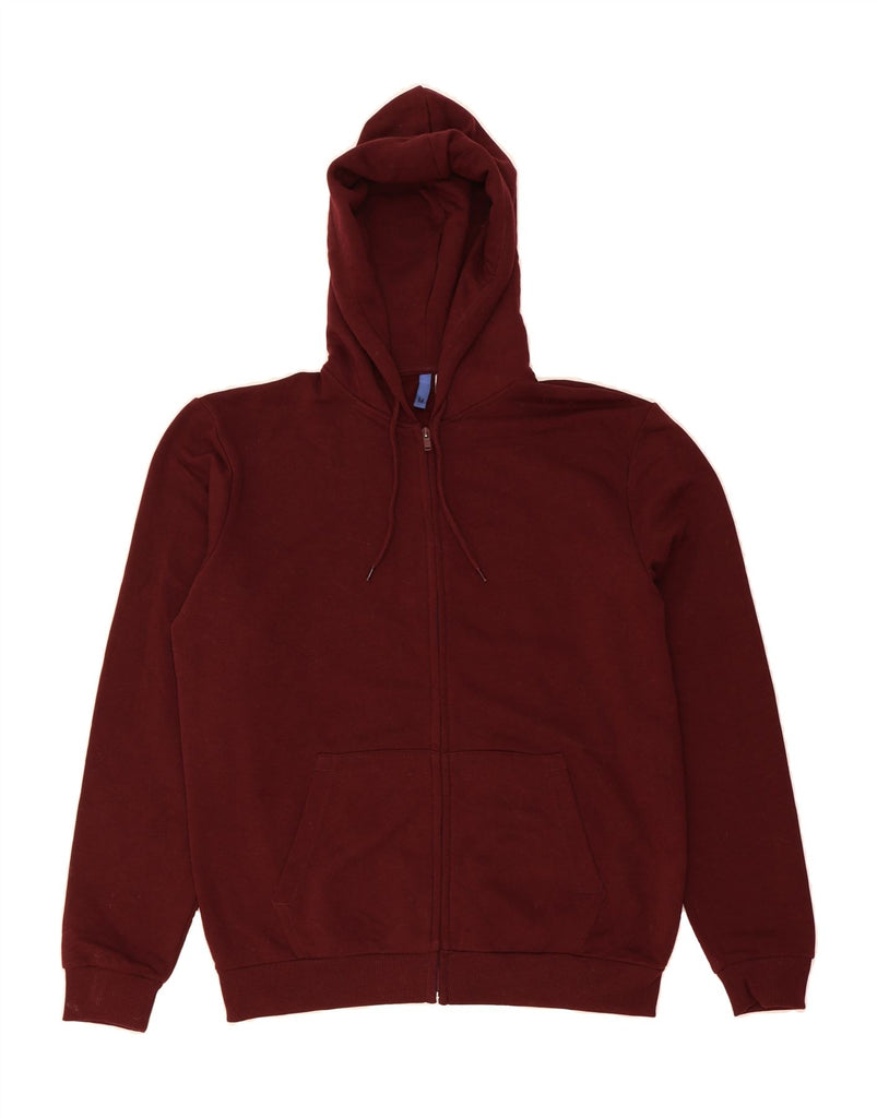 H&M Mens Zip Hoodie Sweater Medium Burgundy Cotton Vintage H&M and Second-Hand H&M from Messina Hembry 