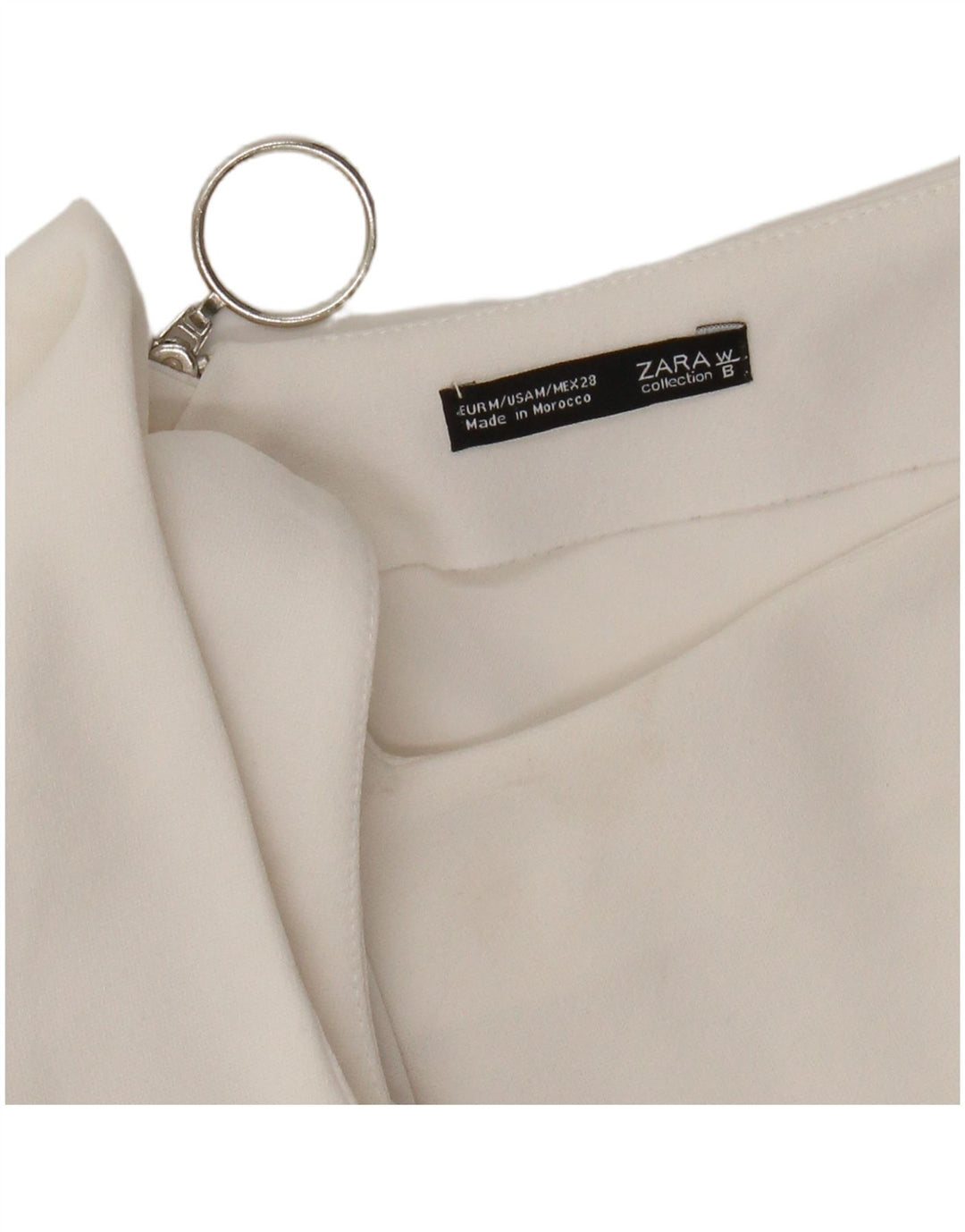 Zara Mujer Crop Top UK 42 Mediano Blanco
