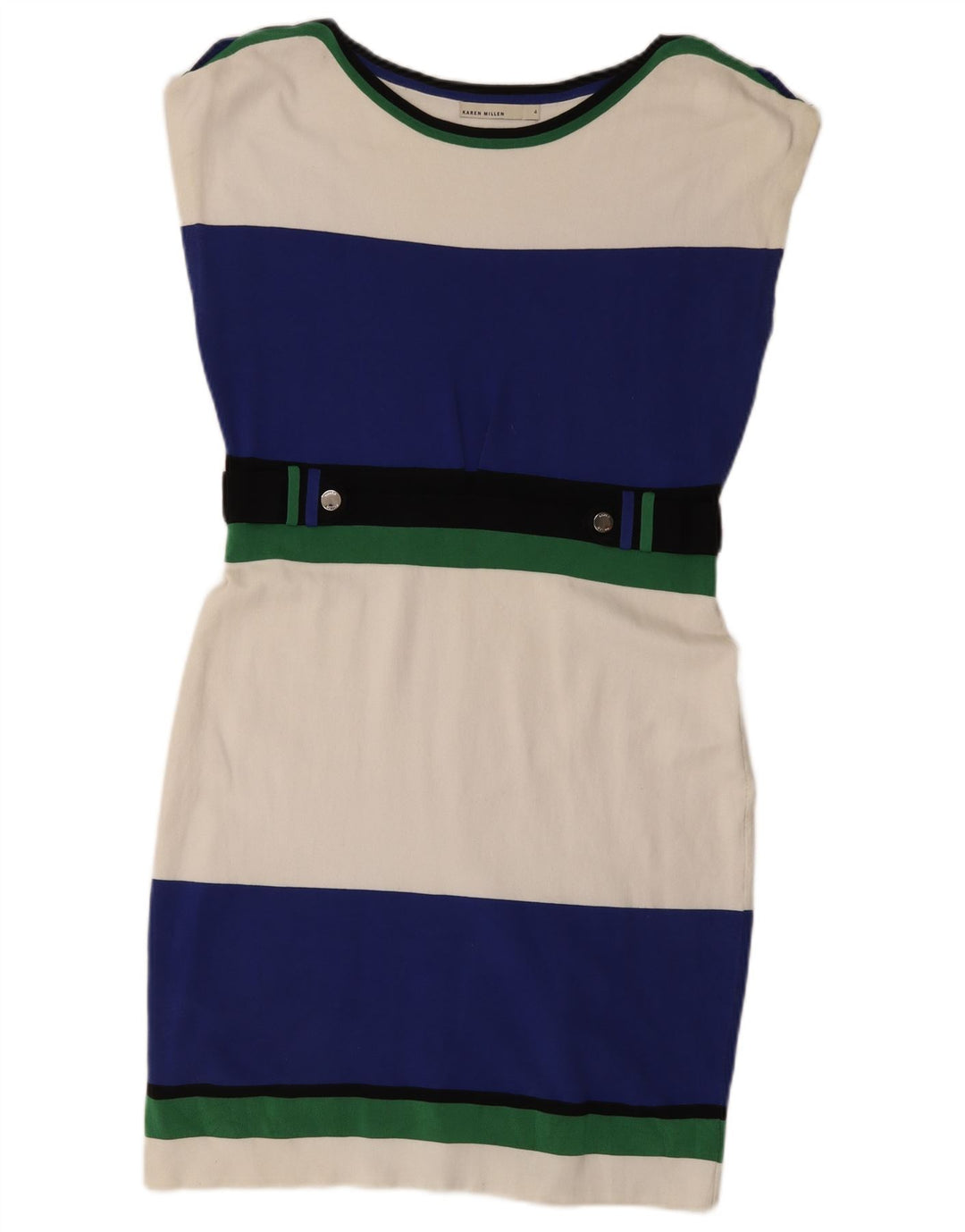 Karen Millen Vestido de tubo de gran tamaño para mujer US 4 Pequeño multicolor a rayas